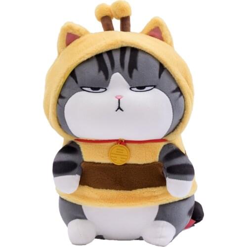 1pc 40/53cm Cute Cat & Pug Plush Toys Kawaii Animals Turn to Bee Pillow Dolls Stuffed Soft Toy for Children Girls Birthday Gift