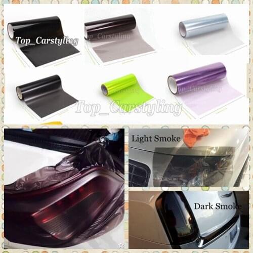 24 Rolls/Lot Headlight Rear Lamp Tint Tinting Film for Car Motorbike with 3 layers headlamp tint Vinyl Foile size 0.3x10m/Roll