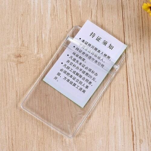 5pcs Transparent Plastic Credential Student Nurse ID Badge Clear Card Holder Business Holder Office Work Card Case Holder