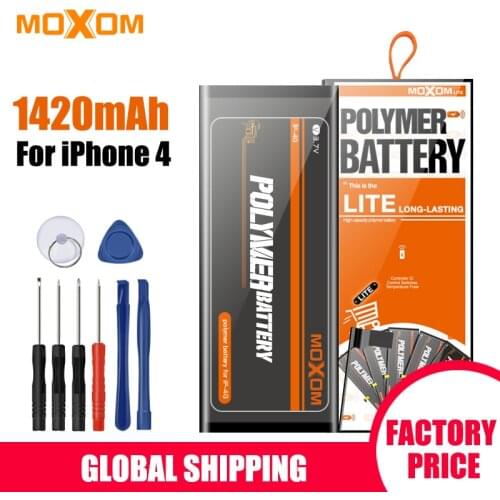 MOXOM Battery For iPhone 4 Battery 1420mAh iPhone 4 Battery High Capacity Lithium Polymer Replacement Batteries Free Tool