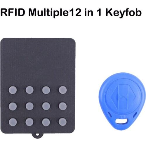 RFID Multiple12 in 1 Keyfob 125khz T5577 EM Writable IC 13.56Mhz M1k S50 UID changeable Card CUID Complex Button Keychain Tag