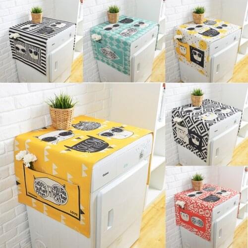 Drum washing machine cover cloth Refrigerator Dust cover cloth Bedside table dust cover cloth Cotton linen cloth cover towel