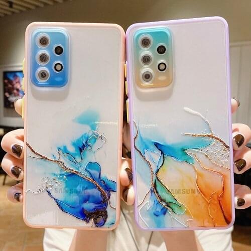 LOVECOM Colorful Gradient Marble Phone Case For Samsung A72 A52 S21 Ultra Note 20 Ultra A12 A32 Soft TPU Shockproof Clear Cover