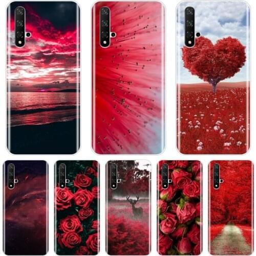 Red Heart Rose Flower Phone Case For Huawei Honor 8A Pro 8S V20 Silicone Back Cover For Huawei Honor 10i 20i 20 Lite Pro Case