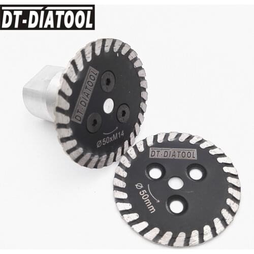 DT-DIATOOL 1pc Hot Pressed Mini Diamond Saw blade with removable M14 long flange and 1pc blade