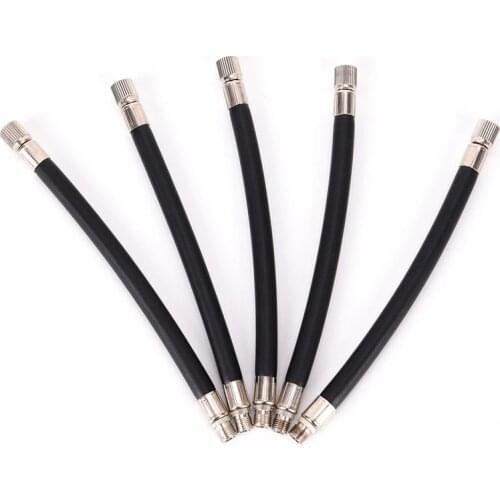 Flexible Rubber Tyre Valve Extension 160mm Twin Wheel Lorry Van Bus Adapter black