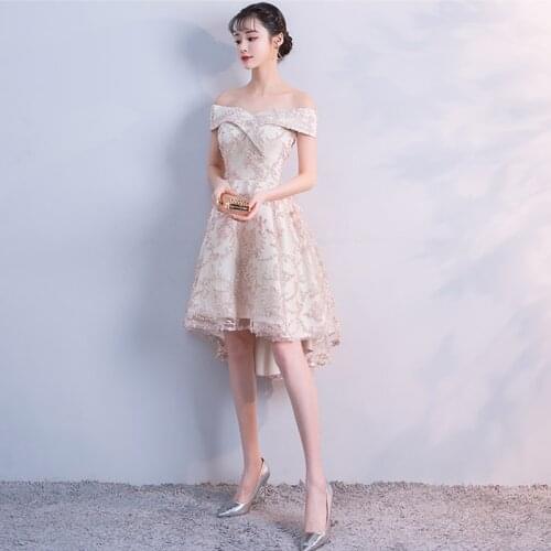 Cocktail Dress Champagne Off the Shoulder Women Party Dresses 2020 Strapless Plus Size SexyRobe Cocktail Gowns