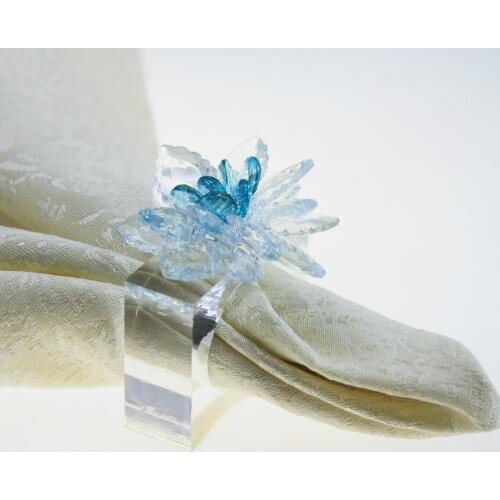 Qn18071101 free shipping crystal flower napkin ring wedding holiday decoration , wholesale napkin holder 12 pcs