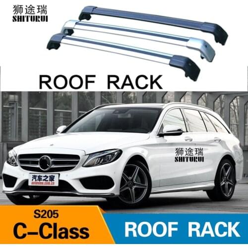 2Pcs Roof bars For MERCEDES benz C-Class (S205), 5-dr Estate, 2015- 2019 Aluminum Alloy Side Bars Cross Rails Roof Rack Luggage