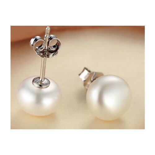 New Favorite Pearl Jewelry AA 4-10MM White Cultured Freshwater Pearls Earrings S925 Silver Stud Wedding Party Women Girl Gift