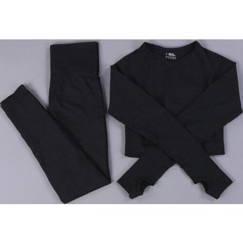 Wholesale Custom Yoga Set Women 2020 Sports Workout Two Piece Clothing Gym Wear Fitness Seamless