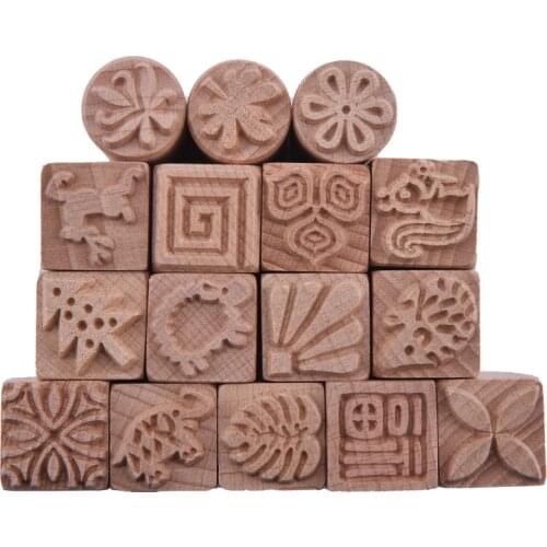 Ceramic Art Wood Texture Seal Pure Solid Wood Printing Creative Tool Pottery Clay Clay Sculpture Printing Sculpting Tools