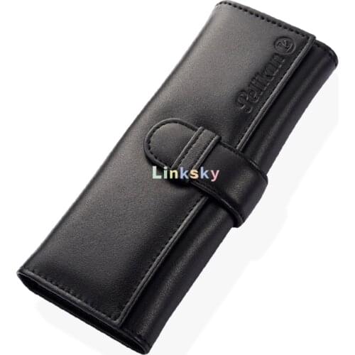 Pelikan pen case leather case regular imports black FC-1,Leather pen case FC1 black pencil case ,It can hold 3 pens