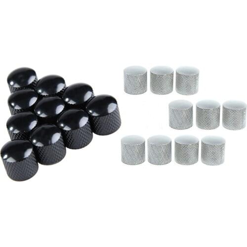 Professional guitar knobs 10pcs Genuine Volume Tone Control Knob Dome Metal Guitar Push Black guitar metal knob guitarra