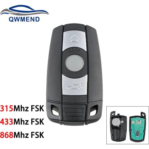 BHKEY for BMW Key 868/433/315Mhz FSK Smart Car Key for BMW 1/3/5/7 Series CAS3 X5 X6 Z4 Car Remote Key 3 Buttons