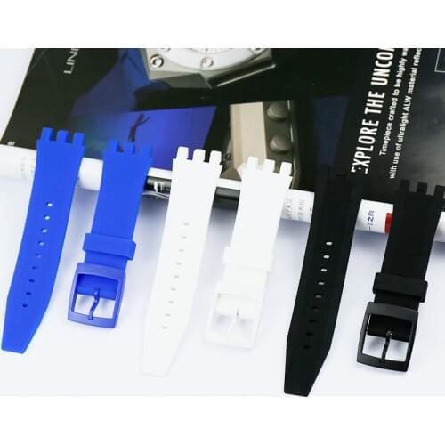 Watch accessories rubber strap for Swatch SVGK403 SVGK406SVGK409 402 mens and womens sports waterproof silicone strap