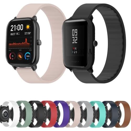 Elastic Loop WatchBand Strap For Xiaomi Huami Amazfit GTS / Amazfit Bip / Bip U GTR 2 Silicone Bracelet Belt18 20 22mm Wristband