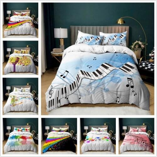 3D Piano Luxury 3D Music Dance Bedding Set Comfortable Duvet Cover Set Kids Bedding Set Queen and King EU/US/AU/UK Size