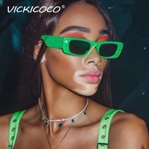 Fashion Small Square Sunglasses Women Vintage Gradient Candy Color Green Cat Eye Sun Glasses Female Brand Black Men Shades UV400