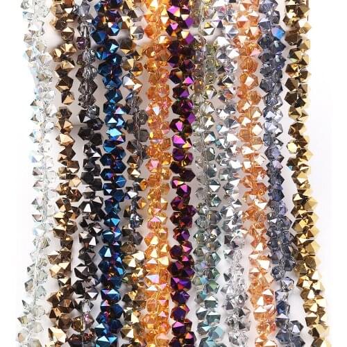 Lampwork Glass Bicone Beads Wholesale 6/8mm Faceted Crystal Charms Jewelry Making Material DIY Crafts Pearl Beads for Decoration