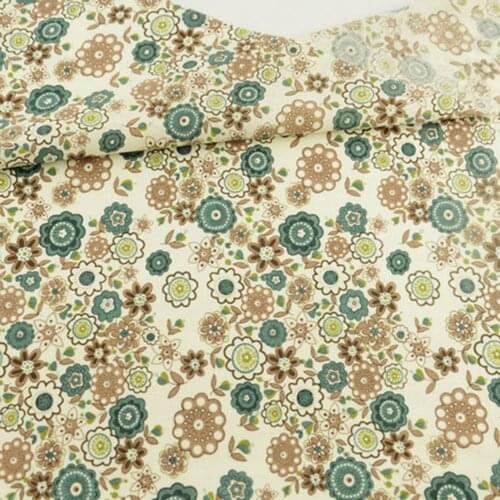 100% Cotton Fabrics Floral Design Clothing Doll Scrapbooking Home Textile Sewing Cloth Patchwork Plain Cloths for Dolls DIY CM