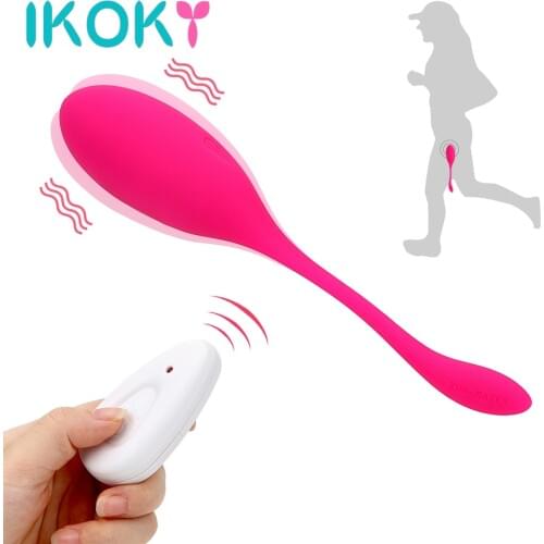 IKOKY Vibrating Egg Ben Wa Ball Kegel Exercise Vaginal Ball USB Charge G-spot Vibrator Remote Control Sex Toys for Women