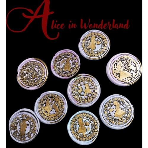 Vintage Seal DIY Alice in Wonderland Fire Paint Seal Gift Hand Ledger Greeting Card Envelope Sealing Wax Seal Stamp