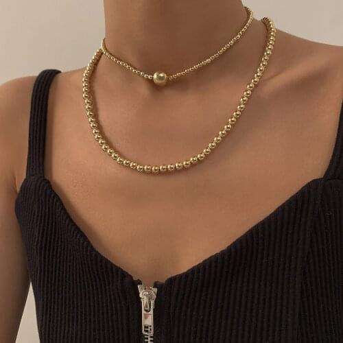 Punk Jewelry 2021 Choker Beaded Necklace Around The Neck Women Gold Collar Statement Necklaces for Women Hip Hip Accessories