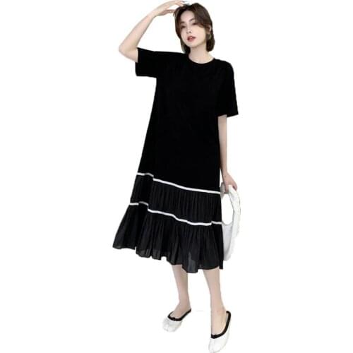 NYFS Summer Dress 2021 Korean New Short sleeve Loose Temperament long dress Vestidos robe ete femme Elbise Woman Dress