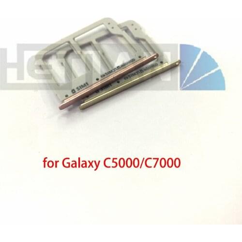 1pcs NEW Sim Card Tray Micro SD Tray Nano Slot Holder For Samsung Galaxy C5 C7 C5000 C7000.black.white/gold /pink