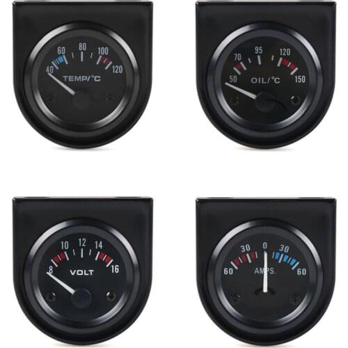 12V DC Black Shell White Backlight Auto Car Water Temperature Gauge Temp Meter 40-120 Celsius 2 inch / 52mm 1/8 " NPT Thread