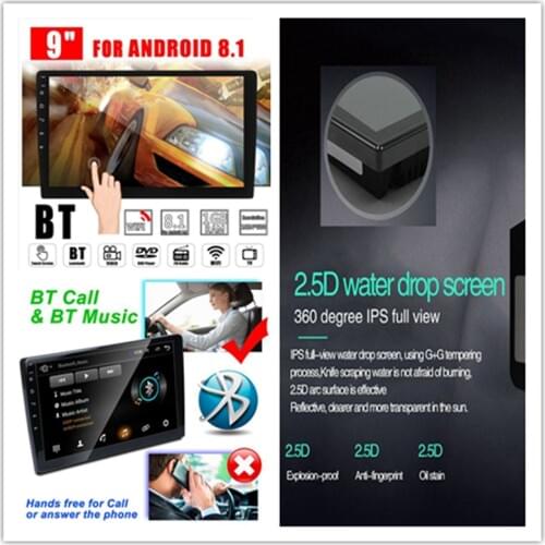 2 Din 9 Inch Android 8.1 Universal Car Radio Double Din Stereo Gps Navigation In Dash Video Wifi Usb Bluetooth Car Radio Multi