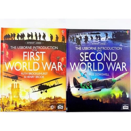 2 books THE USBORNE INTRODUCTION to the FIRST WORLD WAR SECOND WORLD WAR English Educational Picture Book kids gift hard cover