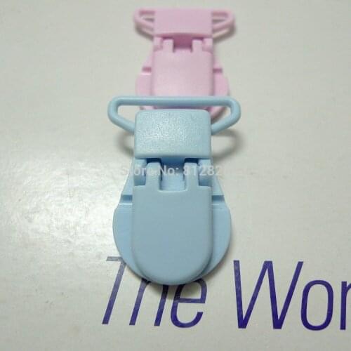 25pcs 1" 25mm Wide #B20 Pastel Blue Plastic Suspender Clips