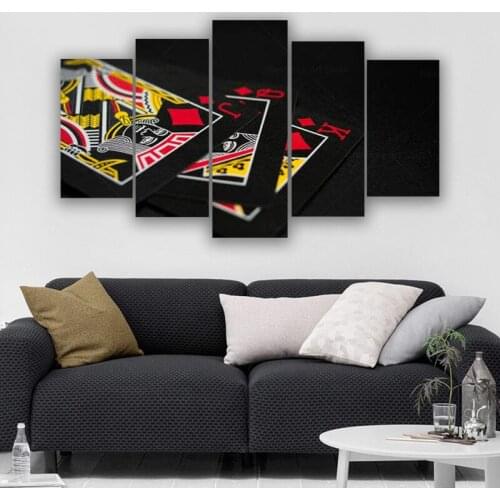 5 pcs Canvas Wall Art Cards Game King Queen Print On Canvas Pictures 5 Pieces Abstract Painting Picture Modern Decor