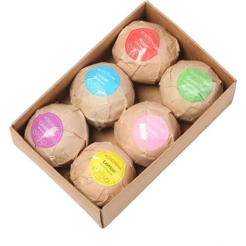 BellyLady 6pcs Bath Bomb Skin Whitening Bath Salt Body Moisturizing Bath Bombs Ball Natural Bubble Bath Salt Ball Gift Set