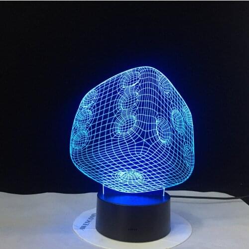 Dice Creative Acrylic 3D LED Table Lamp 7 Colors Touch Switch Usb 5V Desk Table Lamp Children Bedroom Mood Lamp As Dropship Gift
