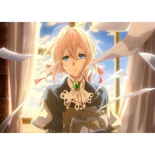 DIY Diamond Wall Painting Violet Evergarden Sticker 5D Full Round Drill Japanese Anime Role Cross Stitch Home Decor Embroidery