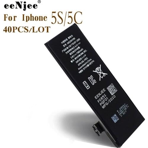 EENJEE Cell Phone Battery 40PCS Original IC High Quality Chargeable Mobile Phone Batteries For Iphone 5S Replacement Repair Part