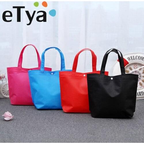 Large Hasp Shopping Bags Durable Travel Storage Non-woven Fabric Shoulder Bag Reusable Women Portable Handbags Organizer Pouch