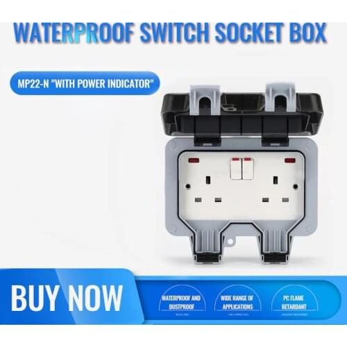 British Standard Smart Home Waterproof Adapter With Indicator Light CE Certified Pure Copper Switching Power Converter