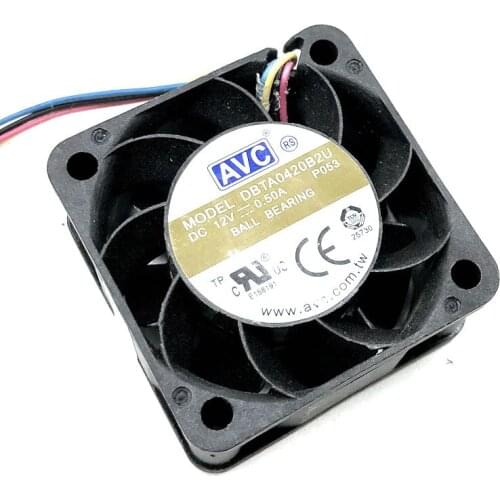 DBTA0420B2U 40mm High Speed Cooling Fan AVC 4020 4CM 40*40*20MM 12V 0.50A 4 -Wire Violent Powerful Fans 12000RPM