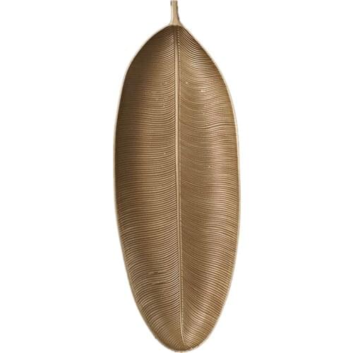 Nordic Decorative Tray Gold Leaves Shape Serving Tray Jewelry Pallet Fruit Snack Dish Table Storage Organizer