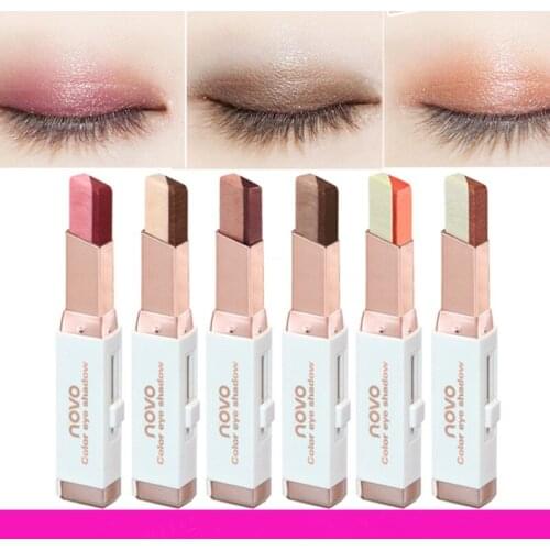Two Tone Gradient Velvet Korean Style Eye Makeup Cream Shadow Stick Sleek Waterproof Shimmer Metallic Eyeshadow Pencil