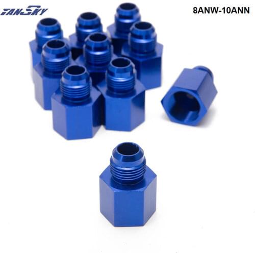 Fitting Flare Reducer Female -10 AN to Male -8 ANBlue Flare Reducer Fitting Adapter 8ANW-10ANN