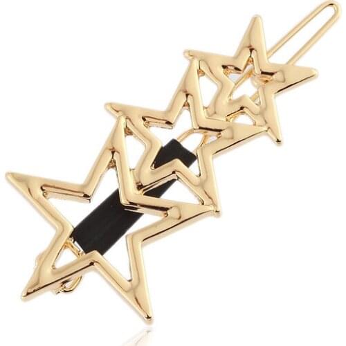 Geometric Star Hair Clip Korean Hair Pin Headwear Barrette Hairpins For Women Wedding Hair Jewelry Hair Styling Accessories JJ41