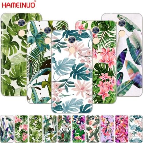 HAMEINUO Tropical Green Leaves Floral Cover phone Case for Huawei Honor 10 V10 4A 5A 6A 7A 6C 6X 7X 8 9 LITE
