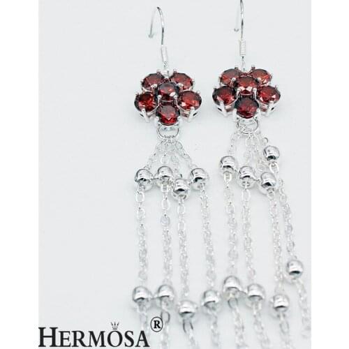 HERMOSA Fashion Women Dangle Drop Earrings Girls Red Five Flower High Quality Trendy Earring Jewelry