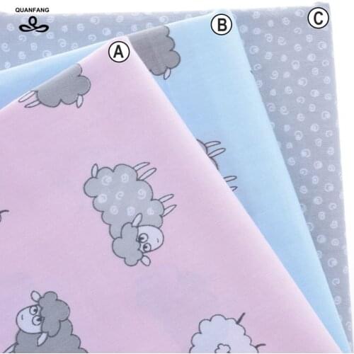 QUANANG Sheep series Printed Twill Cotton Fabric Patchwork For DIY Sewing Quilt Scrapbooking Tissue Pattern Needlework Material