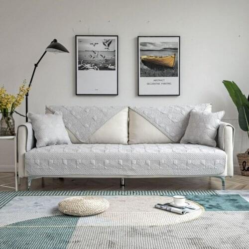 Cotton Sofa Cover New Sofa Towels Placemats Cushion Solid Color Corner Sofa Cover for Living Room Decor Non-slip Couch Covers